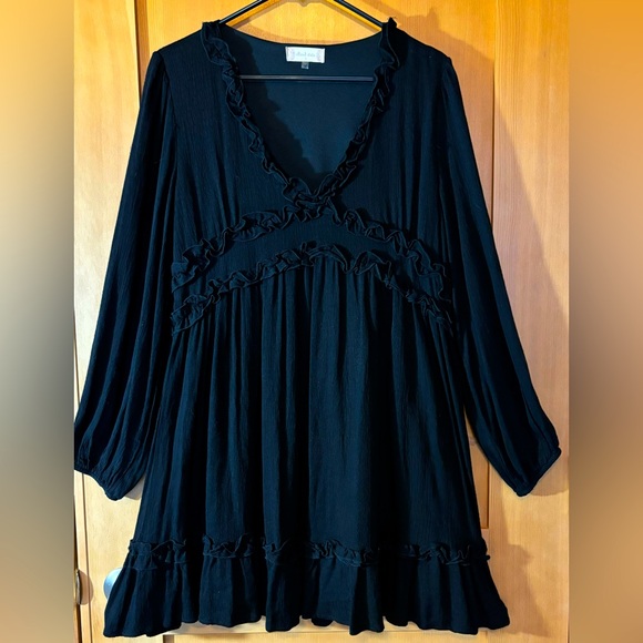 New, never worn , but took tag off. Altar’d State Black Babydoll Ruffle Dress - Picture 1 of 11